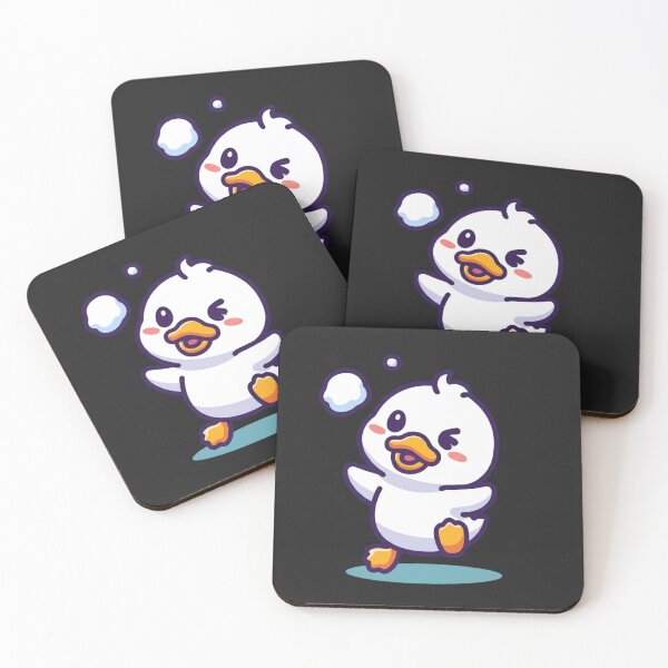Item preview, Chibi Duck Snowball Fight | Cute Kawaii Christmas Duck Winter Design designed and sold by ColorSplash123.