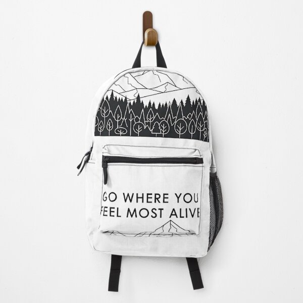 Item preview, "Go Where You Feel Most Alive" Mountain Hiking T-Shirt,Inspirational Nature Quote T-Shirt | Minimalist Mountain Adventure designed and sold by Gallery-yuuna .