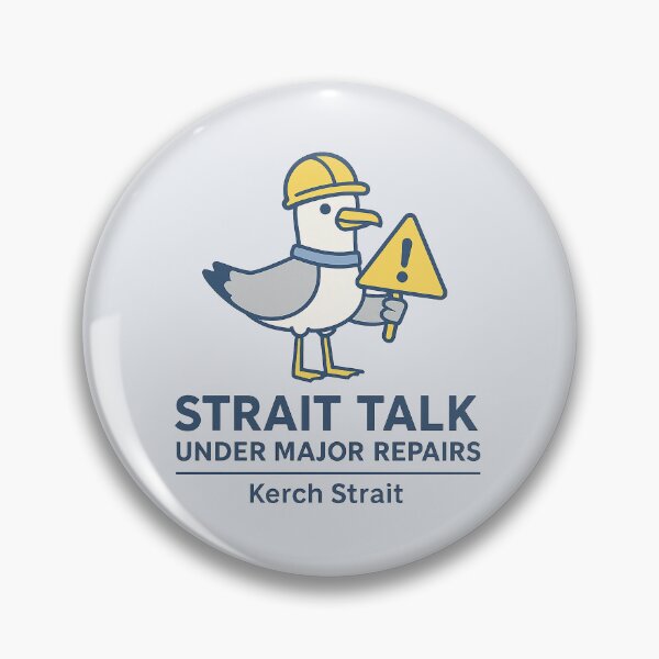 Item preview, Strait Talk – Cartoon Seagull Repair Pun Design designed and sold by Bratak.