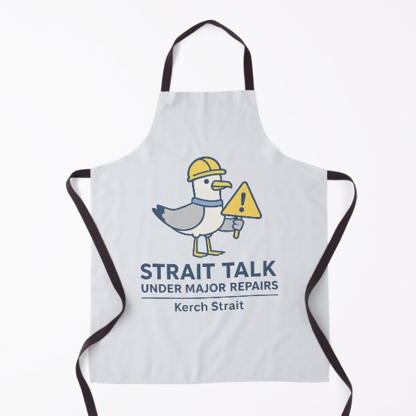 Item preview, Strait Talk – Cartoon Seagull Repair Pun Design designed and sold by Bratak.