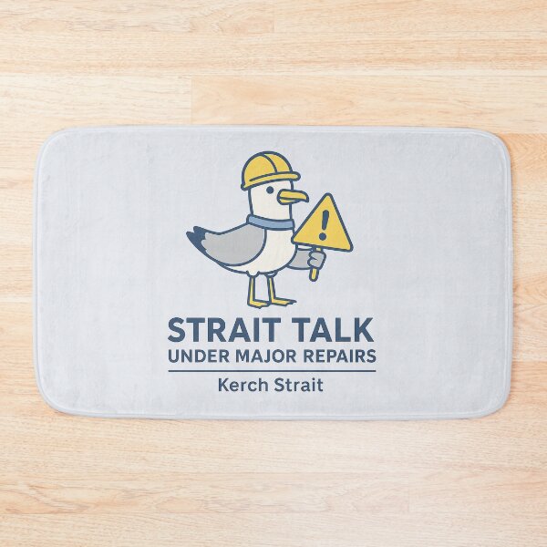 Item preview, Strait Talk – Cartoon Seagull Repair Pun Design designed and sold by Bratak.