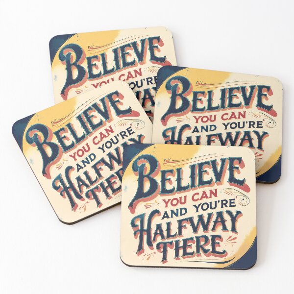 Item preview, Believe You Can Halfway There Vintage Typography designed and sold by Y-Muqsit.