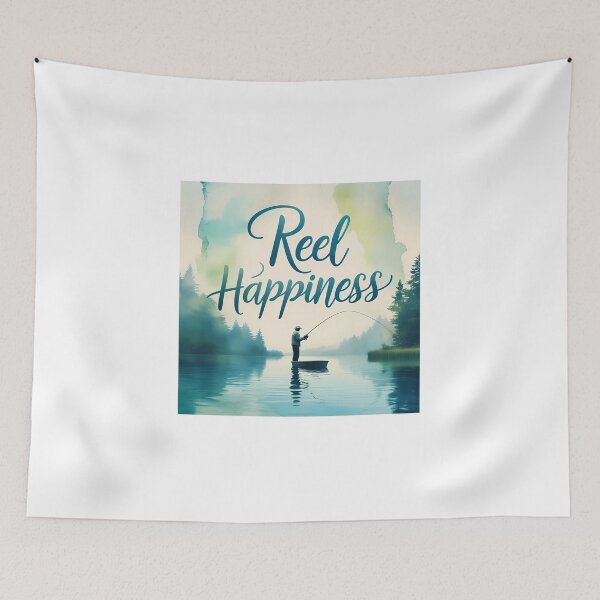 Item preview, Reel Happiness Fishing Lake Tranquil Watercolor designed and sold by Y-Muqsit.