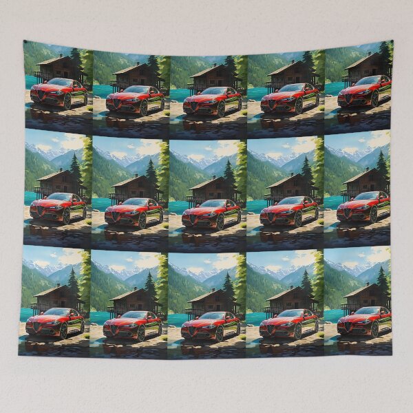 Item preview, Swiss Chalet Backdrop Highlights The Elegance Of Italian Car designed and sold by RevUpDesign.