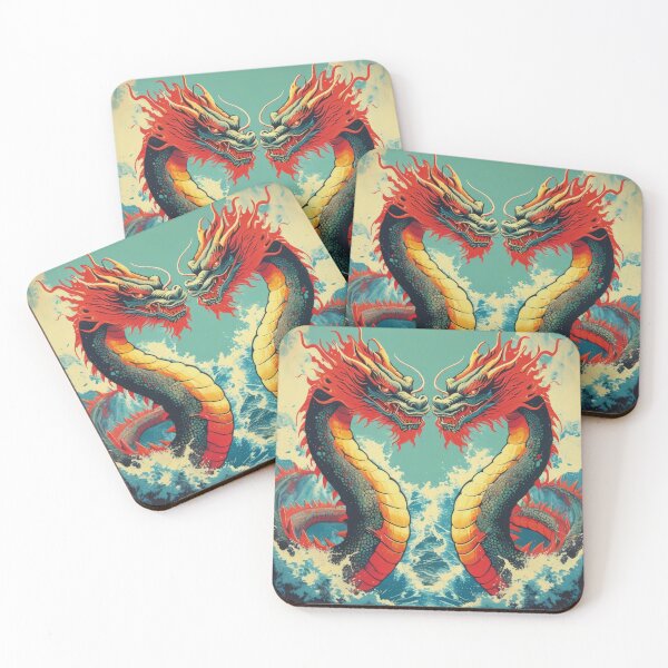 Item preview, vintage two colorful Chinese dragons in the sea ,Legendary Animals,dragon art,Legendary dragon designed and sold by Expressions-Sel.