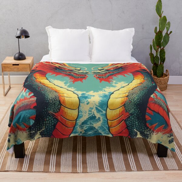 Item preview, vintage two colorful Chinese dragons in the sea ,Legendary Animals,dragon art,Legendary dragon designed and sold by Expressions-Sel.