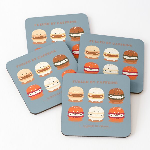 Item preview, Fueled by Caffeine Macaron Monsters – Storm Blue Edition designed and sold by bugnoodle™ .