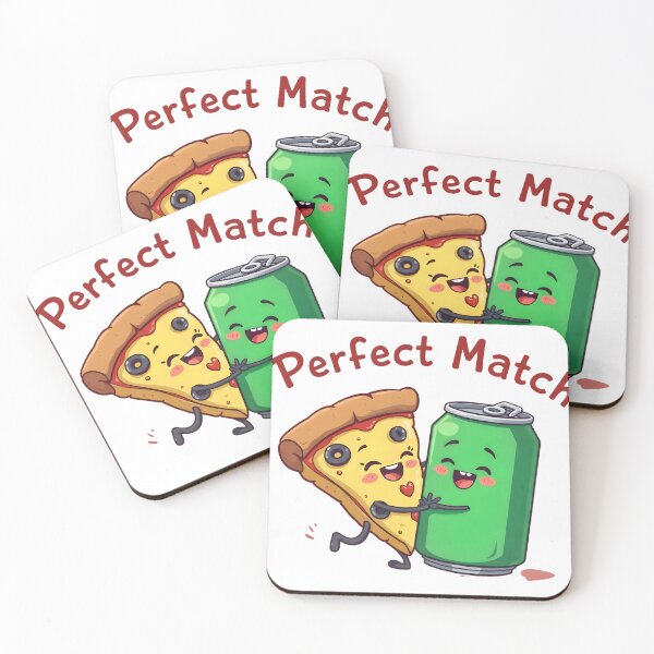 Item preview, Perfect Match Pizza & Soda T-Shirt | Cute Couple Tee designed and sold by Nuvra Clothing.