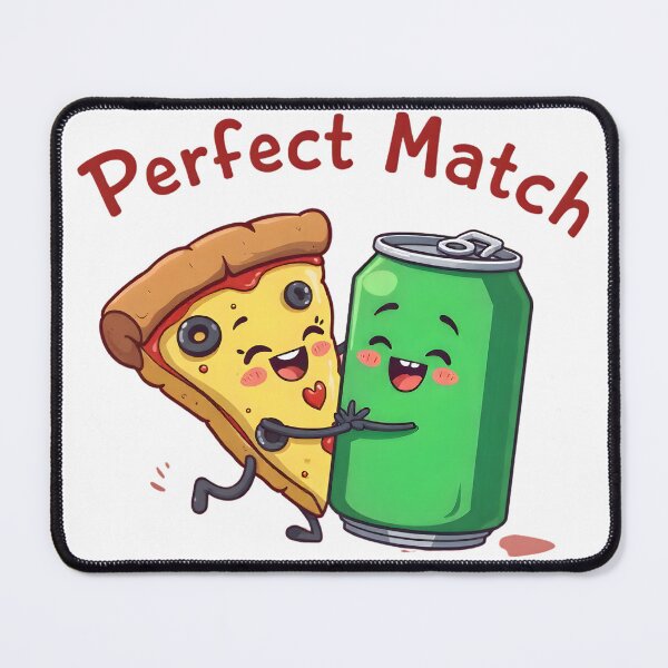 Item preview, Perfect Match Pizza & Soda T-Shirt | Cute Couple Tee designed and sold by Nuvra Clothing.