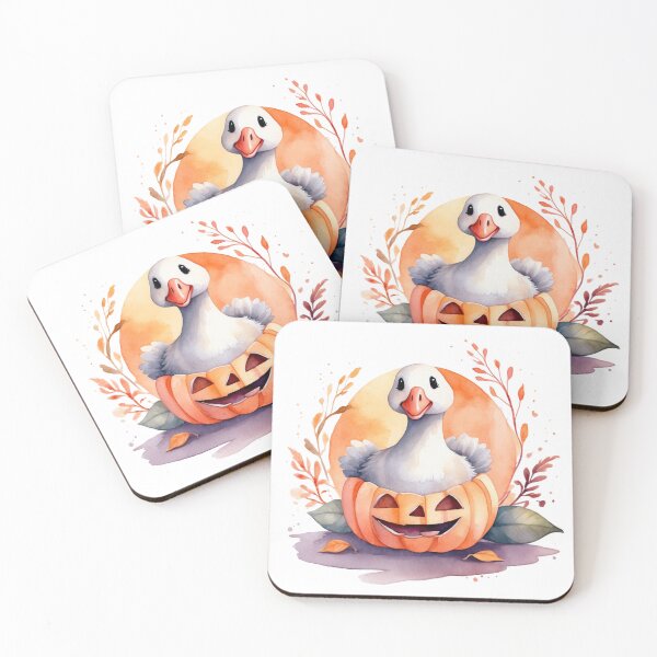 Item preview, Watercolor Halloween Goose in Pumpkin – Cute Autumn Animal Illustration for Stickers, Wall Art, Cards, and Fall Aesthetic Decor designed and sold by Planet Designs.