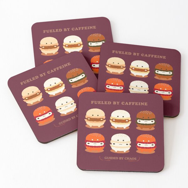 Item preview, Fueled by Caffeine Macaron Monsters – Midnight Maroon Edition designed and sold by bugnoodle™ .