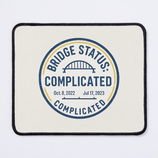 Item preview, Bridge Status: Complicated – Distressed Stamp Badge designed and sold by Bratak.