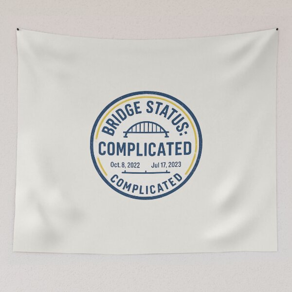 Item preview, Bridge Status: Complicated – Distressed Stamp Badge designed and sold by Bratak.