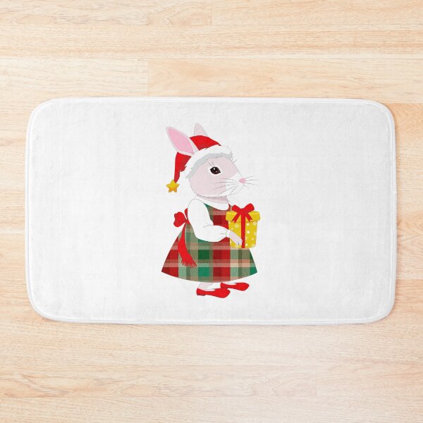 Item preview, Christmas Bunny with Gift. Adorable Christmas Rabbit and Holiday Present. designed and sold by JohanaStyle.