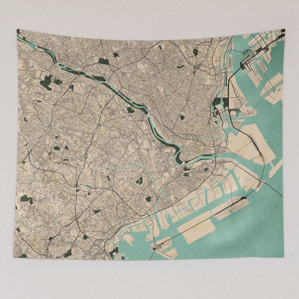 Item preview, Kawasaki City Map of Kanagawa, Japan - Vintage designed and sold by deMAP.