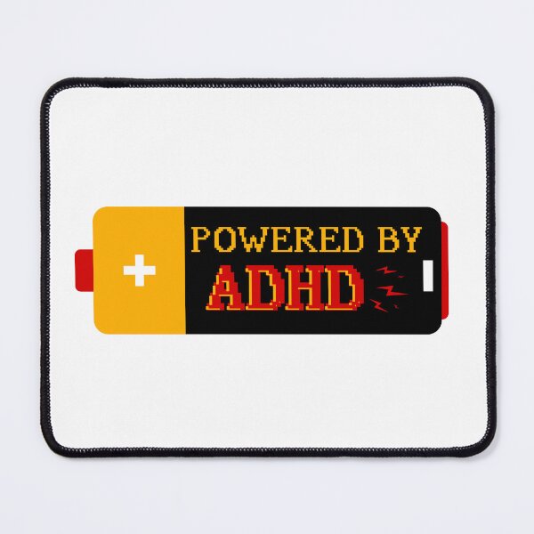 Item preview, Powered by ADHD battery charge – Funny Neurodivergent Obsession Saying designed and sold by SkeletonsDanger.