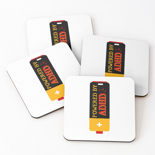 Item preview, Powered by ADHD battery charge – Funny Neurodivergent Obsession Saying designed and sold by SkeletonsDanger.