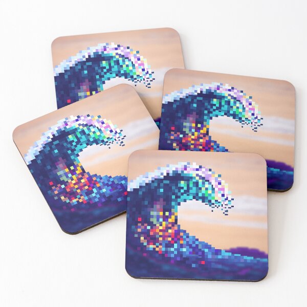 Item preview, Pixelated Ocean Wave Artwork designed and sold by sharon1210.