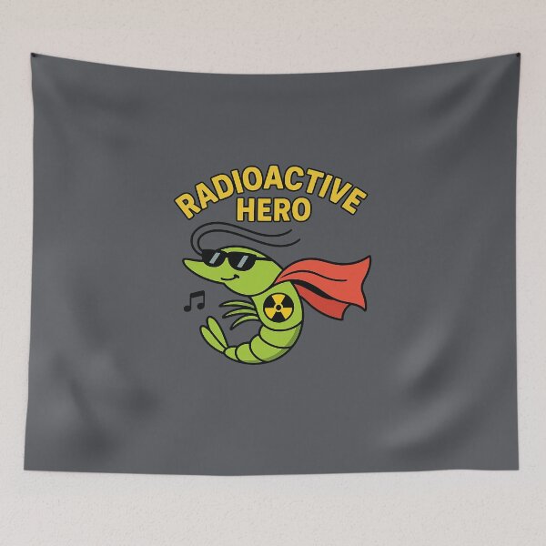 Item preview, Radioactive Hero – Meme Shrimp Parody Design designed and sold by Bratak.