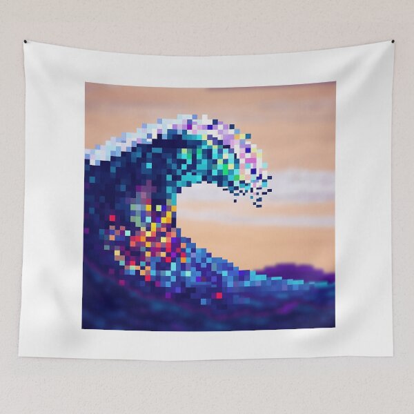 Item preview, Pixelated Ocean Wave Artwork designed and sold by sharon1210.