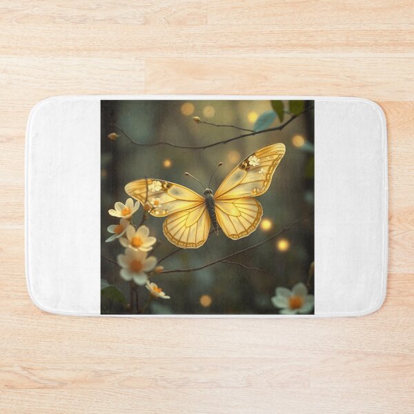 Item preview, Pastel Yellow Butterfly with Twigs and Flowers designed and sold by sharon1210.