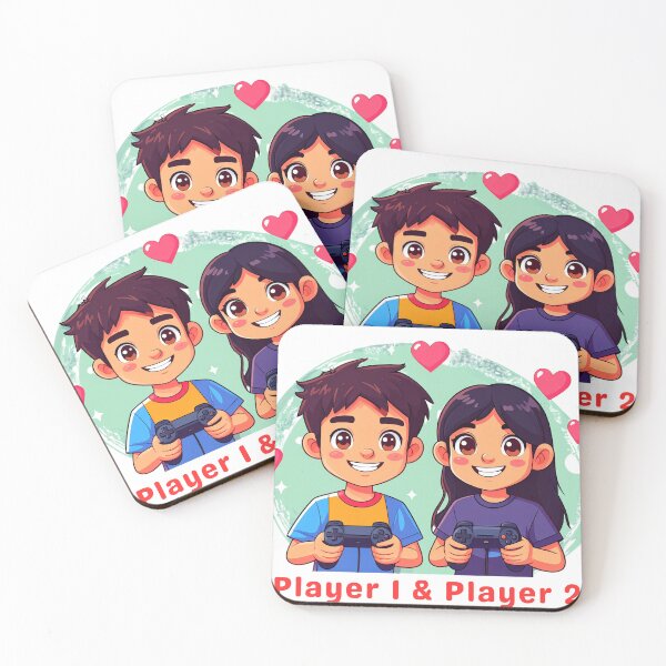Item preview, Player 1 & Player 2 Pixel Art Gamer Couple T-Shirt designed and sold by Nuvra Clothing.