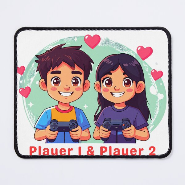 Item preview, Player 1 & Player 2 Pixel Art Gamer Couple T-Shirt designed and sold by Nuvra Clothing.