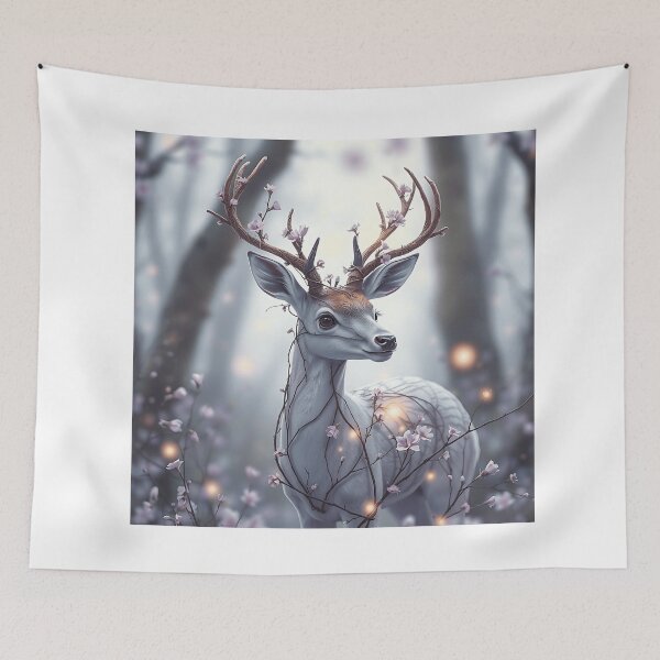Item preview, Lavender Deer with Twigs and Flowers designed and sold by sharon1210.