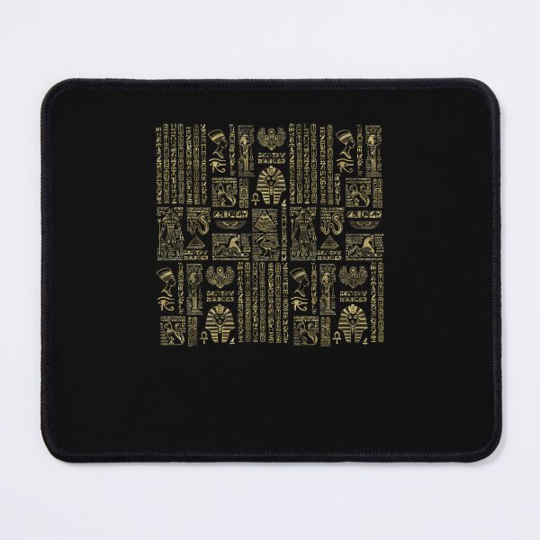 Item preview, Egyptian Hieroglyphs And Deities Gold On Black designed and sold by wussowpor.