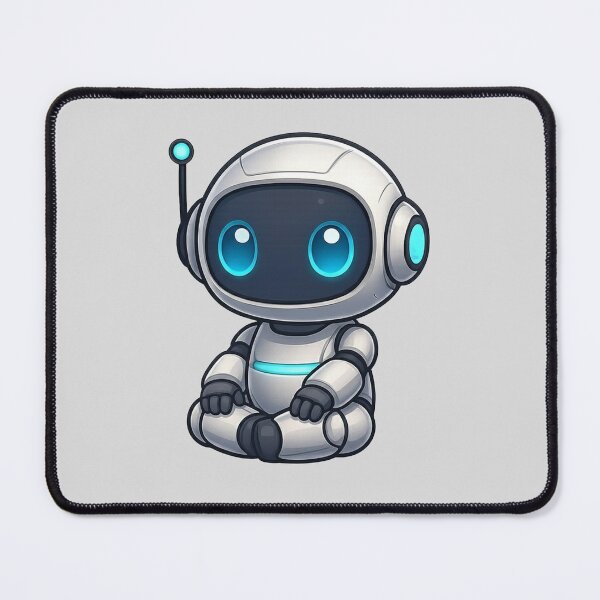 Item preview, Cute Futuristic Robot Illustration Sitting Cross-Legged designed and sold by henamy.