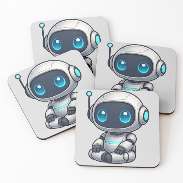 Item preview, Cute Futuristic Robot Illustration Sitting Cross-Legged designed and sold by henamy.