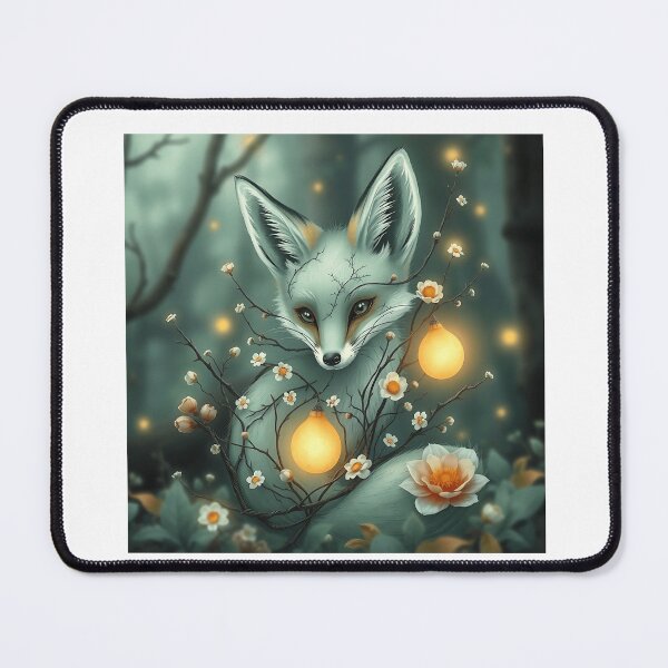 Item preview, Mint Green Fox with Twigs and Flowers designed and sold by sharon1210.