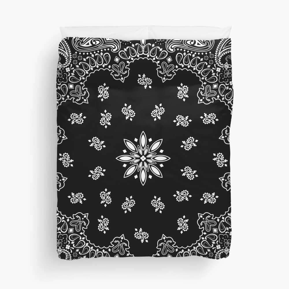 Black bandana Duvet Cover