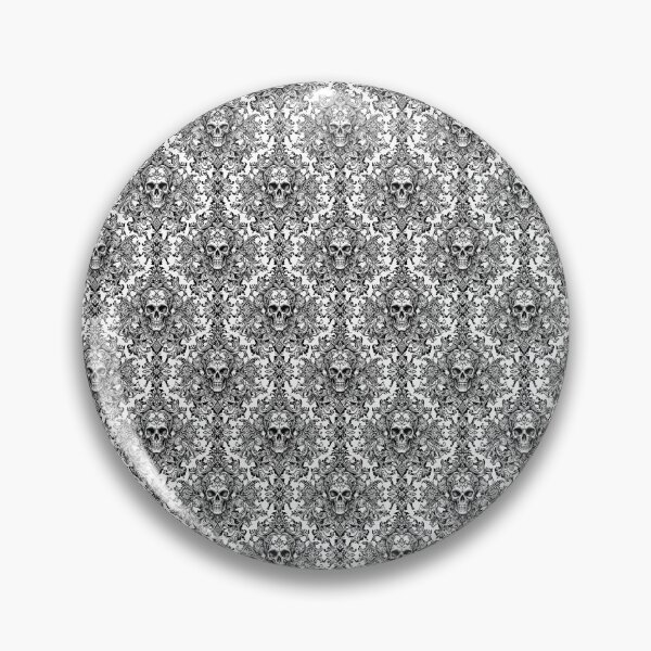 Item preview, Gothic Skull Damask Pattern – Dark Ornamental Monochrome Design designed and sold by WojcikDesigners.
