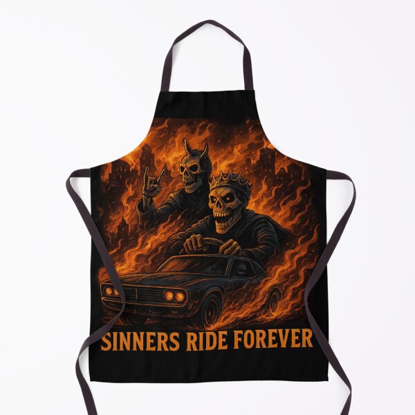 Item preview, Sinners Ride Forever – Skeleton Driver & Demon Rider Dark Fire Car Design designed and sold by Trendora Studio.