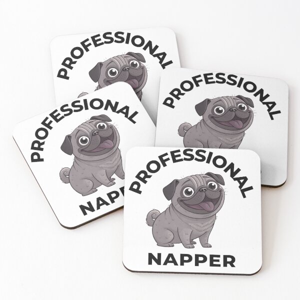 Item preview, Funny Black Pug – Professional Napper – Cute Lazy Dog Quote designed and sold by FurRealGifts.