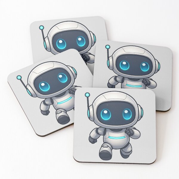 Item preview, Cute Futuristic Robot Illustration runing forward designed and sold by henamy.