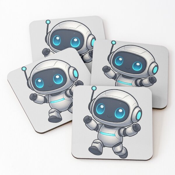 Item preview, Cute Futuristic Robot Illustration jumping in the air designed and sold by henamy.