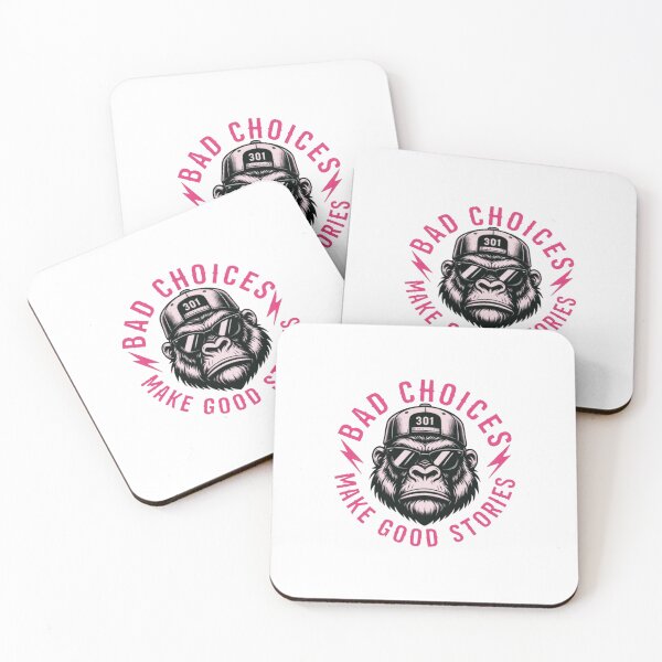 Item preview, Bad Choices Make Good Stories - Retro Gorilla Illustration designed and sold by Colorful-Garden.