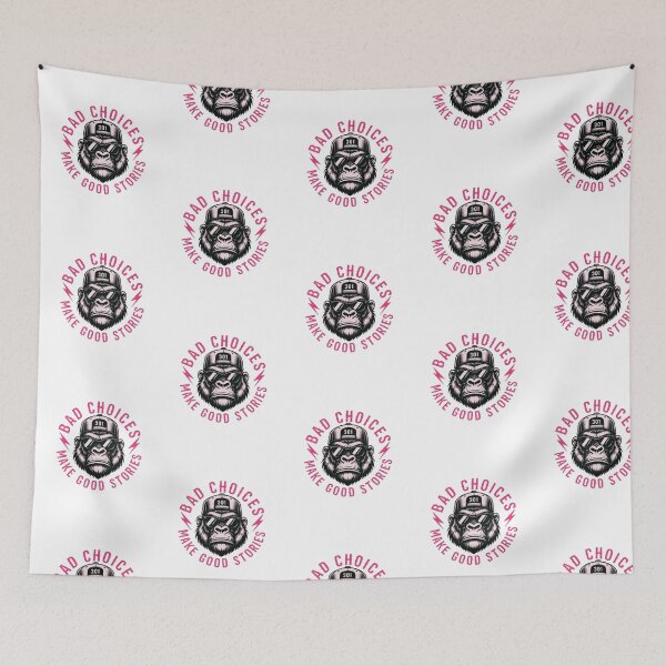 Item preview, Bad Choices Make Good Stories - Retro Gorilla Illustration designed and sold by Colorful-Garden.