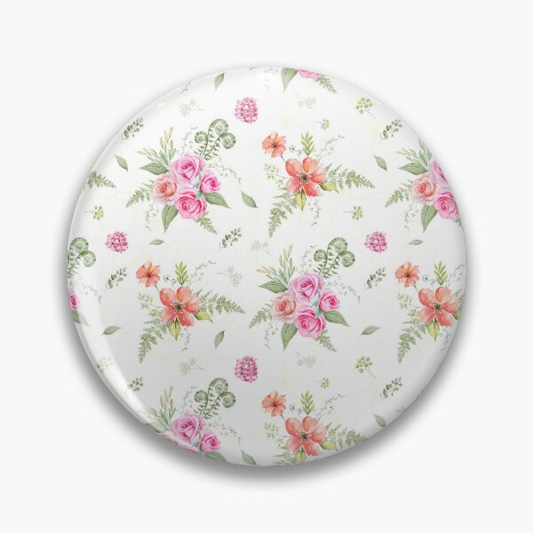 Item preview, Seamless Watercolor Floral Pattern with Pink Roses and Peach Flowers – Elegant Botanical Design designed and sold by IDEON-23.