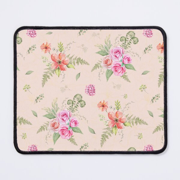 Item preview, Seamless Watercolor Floral Pattern with Pink Roses and Peach Flowers – Elegant Botanical Design designed and sold by IDEON-23.