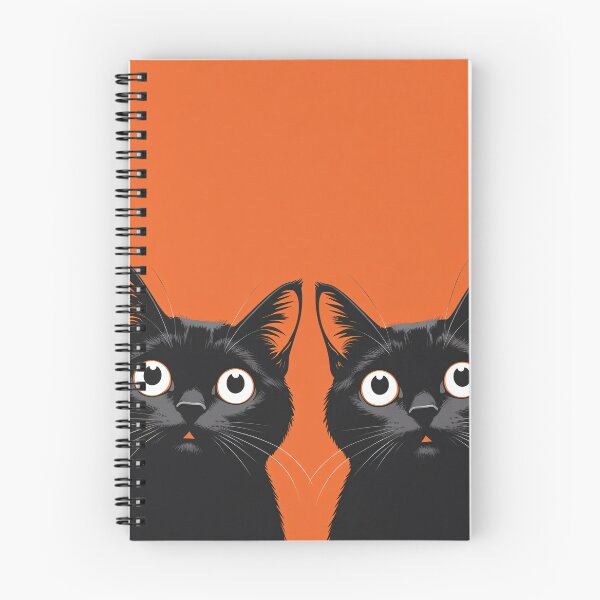 Item preview, Twin Black Cats on Orange Background | Halloween Minimal Art designed and sold by KiraChie.