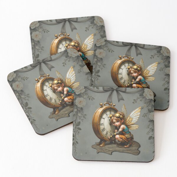 Item preview, Steampunk Fairy with Golden Wings and Antique Clock  designed and sold by nicky2342.
