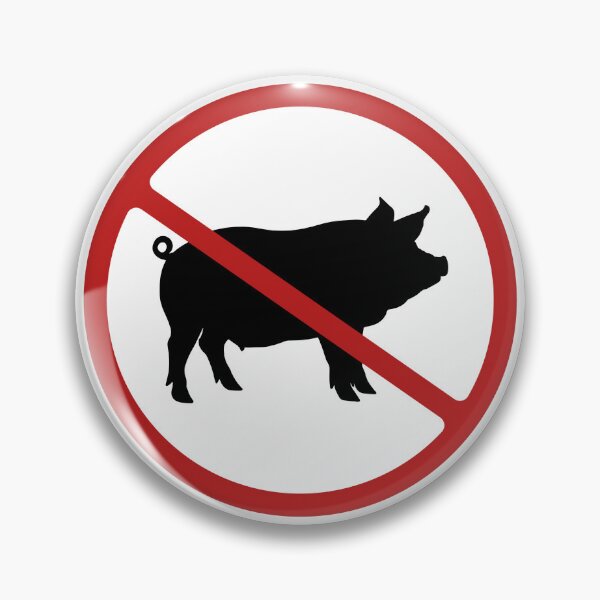Item preview, Prohibited Meat, Pork, Sign, Vegetarian, Vegans, Red, White Signage  designed and sold by AASparksDesigns.