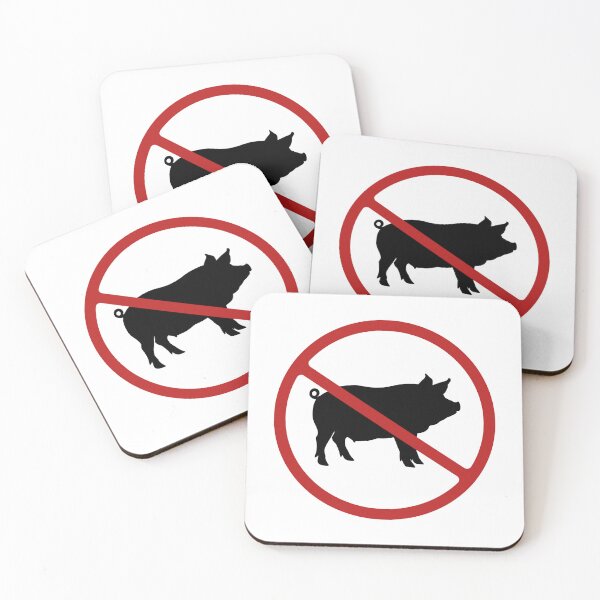 Item preview, Prohibited Meat, Pork, Sign, Vegetarian, Vegans, Red, White Signage  designed and sold by AASparksDesigns.