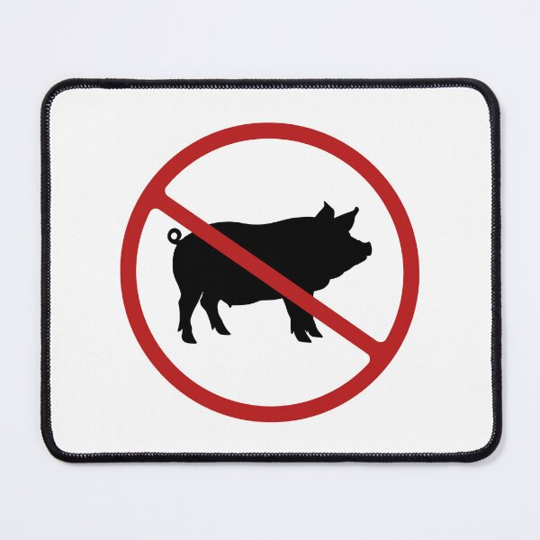 Item preview, Prohibited Meat, Pork, Sign, Vegetarian, Vegans, Red, White Signage designed and sold by AASparksDesigns.