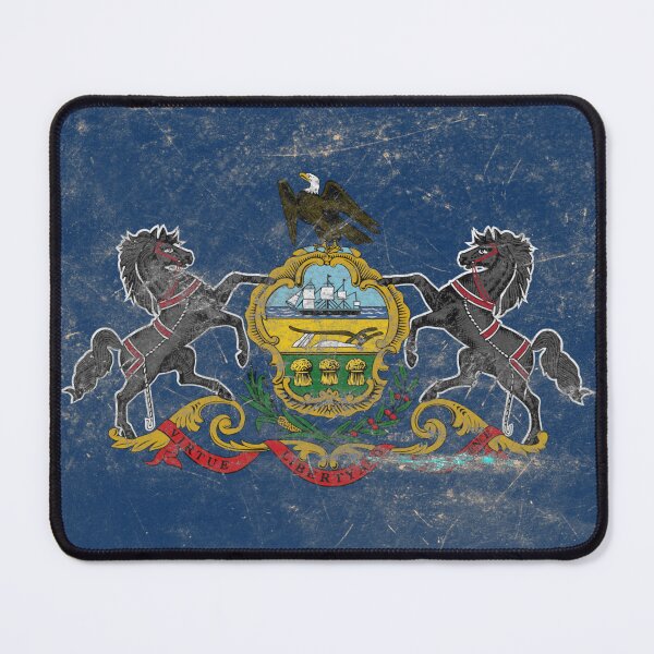 Item preview, Pennsylvania Flag – Metal Texture – State Coat of Arms USA Design designed and sold by RoyalMerchantShop.