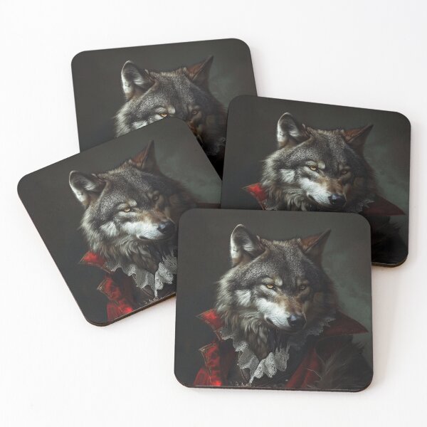 Item preview, Portrait of a Wolf Dressed as a Vampire – Dark Fantasy Halloween Art designed and sold by baggycatsworld.