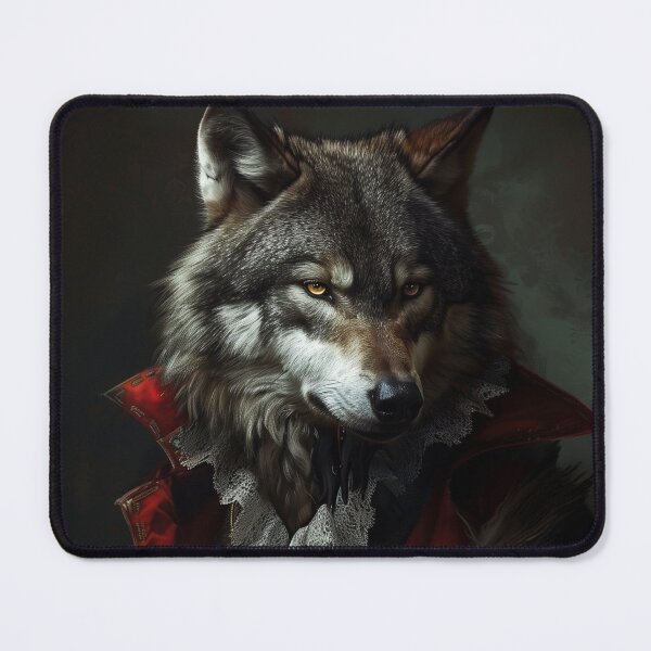 Item preview, Portrait of a Wolf Dressed as a Vampire – Dark Fantasy Halloween Art designed and sold by baggycatsworld.